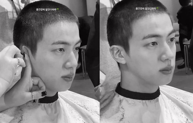 BTS JIN 剃髮影片、新訓照片公開